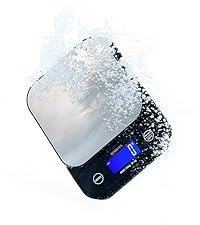 BOMATA Waterproof IPX6 Kitchen Scale, 0.1 g/0.01 oz High Precision, 5 kg/11 lbs, Digital Scale with Backlight, Stainless Steel Weighing Platform, for Food, Cooking, Baking, Weight Loss.. B619, Grey