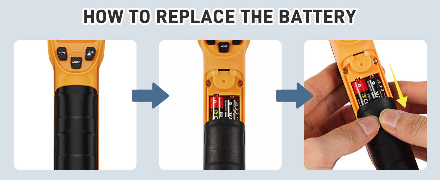 Infrared Thermometer Laser Temperature Gun -58℉ to 1112℉,with Cal Calibration and Adjustable Emissivity,Min& Max Measure,for Cooking,Oven,Meat Food,HVAC,Appliance（Yellow）