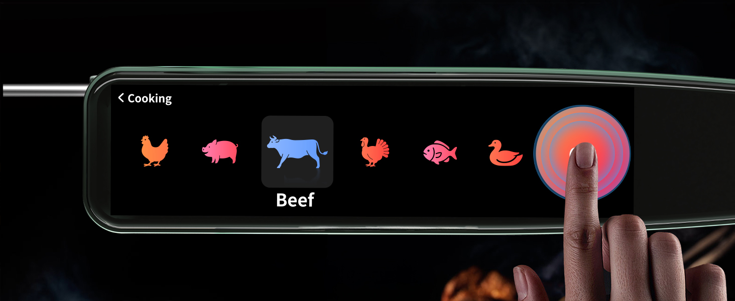 0.5s Instant Read Smart Meat Thermometer Digital, 3.8″ HD Touchscreen with Temp-OS, Professional Kitchen Food Thermometer for Cooking, Grill, BBQ | ±0.5°F, −58–572°F, IP68, USB-C Rechargeable