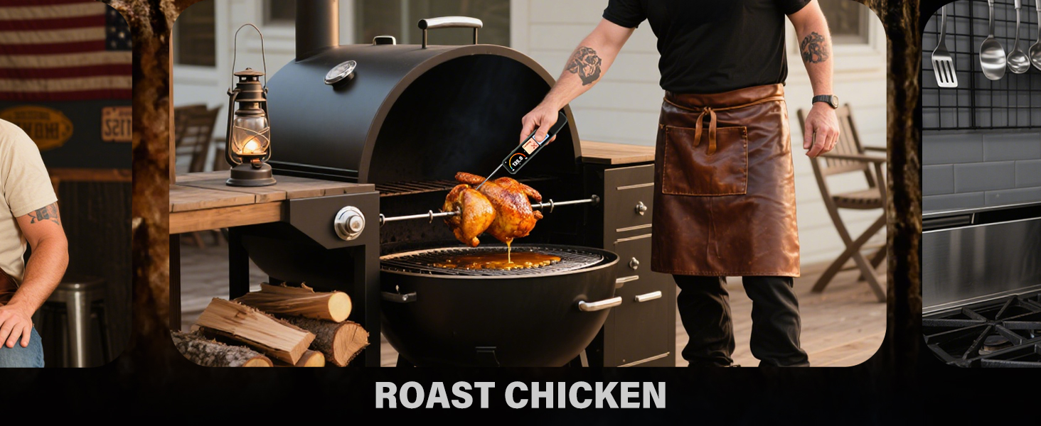 0.5s Instant Read Smart Meat Thermometer Digital, 3.8″ HD Touchscreen with Temp-OS, Professional Kitchen Food Thermometer for Cooking, Grill, BBQ | ±0.5°F, −58–572°F, IP68, USB-C Rechargeable