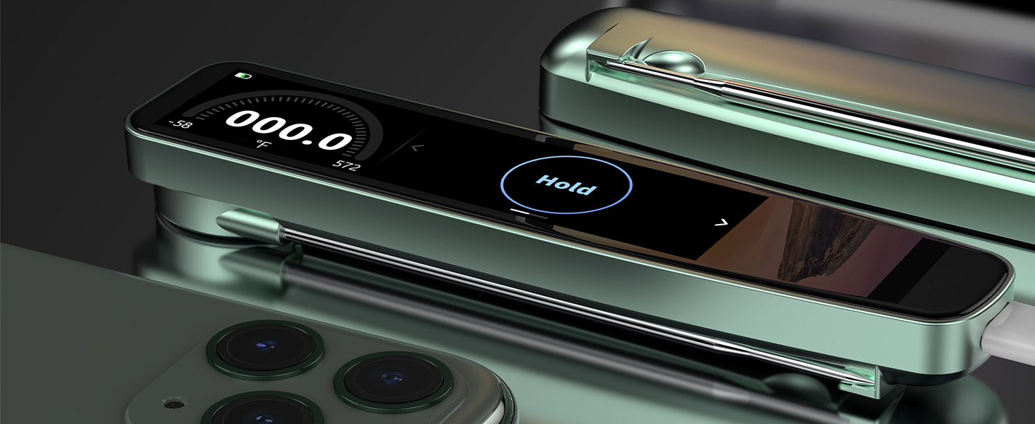 0.5s Instant Read Smart Meat Thermometer Digital, 3.8″ HD Touchscreen with Temp-OS, Professional Kitchen Food Thermometer for Cooking, Grill, BBQ | ±0.5°F, −58–572°F, IP68, USB-C Rechargeable