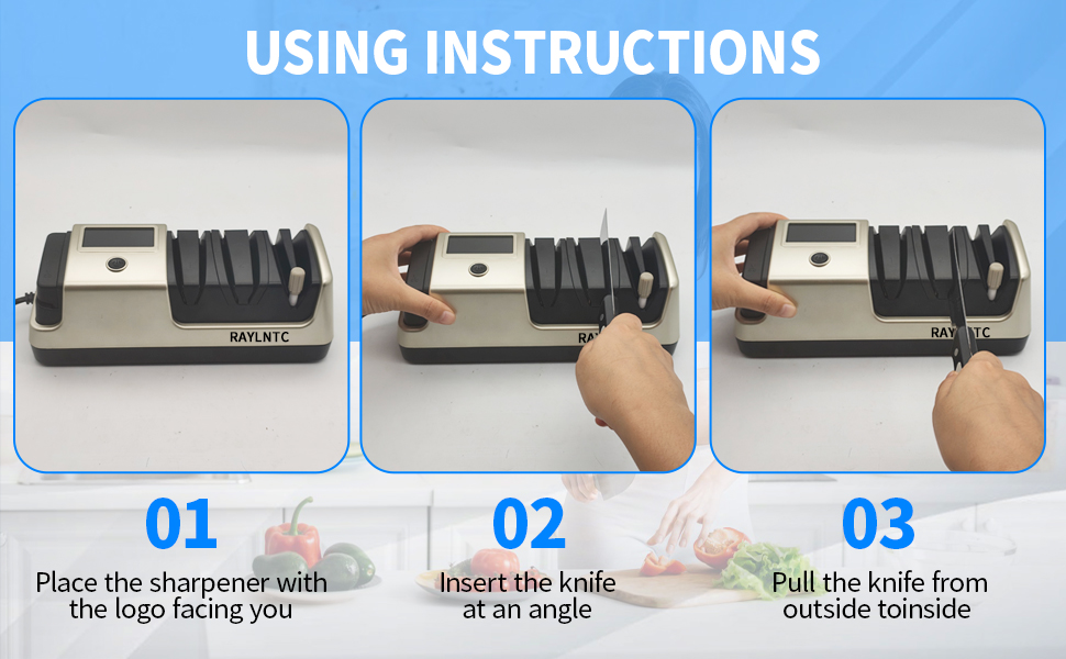 Professional 5-in-1 Electric Knife Sharpener with LCD Display,Scissor Sharpener with 3-Speed & 100% Diamond Abrasives - Precision Angle Guides for Straight, Serrated, Cleaver & Kitchen Scissors