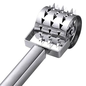 Stainless Steel Meat Tenderizers Roller, Rolling Meat Tenderizer with Ultra Sharp Needle Blades, Meat Rolling Hammer Meat Tenderizer for Kitchen Cooking Meat Tenderizing Steak, Beef, Chicken & Pork