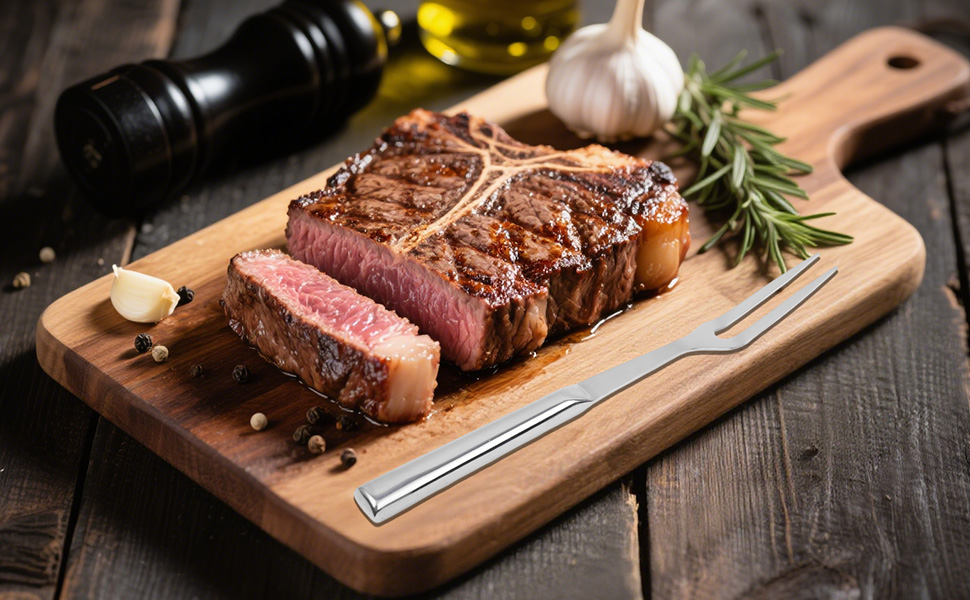 LOGJAM 3PCS Two Pronged Meat Carving Fork, Stainless Steel Grill Fork for Kitchen & Serving