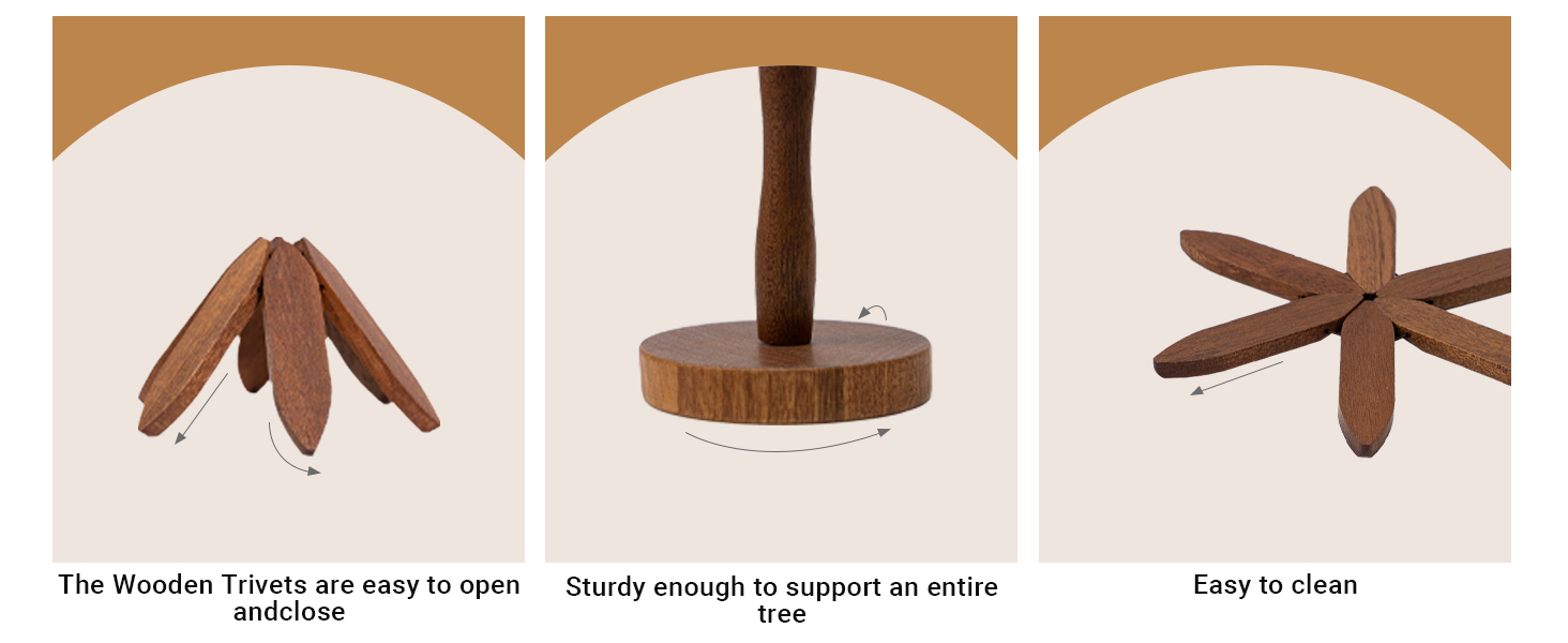 Yuoyar Trivets, Wooden Tree-Shaped sapele Wood Drink Trivets Set for Coffee Table, Kitchen Table Decor