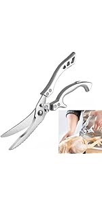 Kitchen Scissors All purpose, Have duty Stainless Steel Cooking Shears for Cutting Meat, Chicken,Poultry, Fish, Herbs, Seafood Scissors with Comfort Grip gold