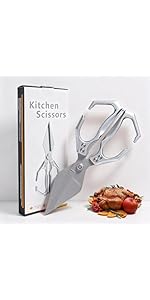 Kitchen Scissors All purpose, Have duty Stainless Steel Cooking Shears for Cutting Meat, Chicken,Poultry, Fish, Herbs, Seafood Scissors with Comfort Grip gold
