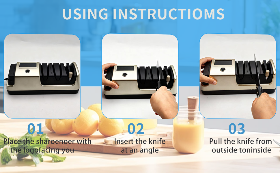 Professional 5-in-1 Electric Knife Sharpener w/LCD, Scissor Sharpener with 3-Speed & 100% Diamond Abrasives -Precision Angle Guides Sharpens Straight, Serrated, Cleaver Knives