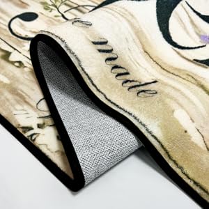 Kitchen Rugs and Mats Non Slip, Farmhouse Floral Kitchen Mats for Floor, Machine Washable Comfort Cushioned Soft Faux Wool Runner Rugs for Sink, Laundry Room, Office, Hallway, 20