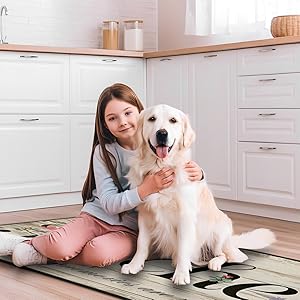 Kitchen Rugs and Mats Non Slip, Farmhouse Floral Kitchen Mats for Floor, Machine Washable Comfort Cushioned Soft Faux Wool Runner Rugs for Sink, Laundry Room, Office, Hallway, 20