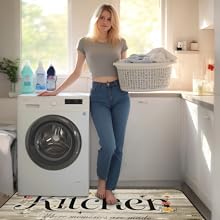 Kitchen Rugs and Mats Non Slip, Farmhouse Floral Kitchen Mats for Floor, Machine Washable Comfort Cushioned Soft Faux Wool Runner Rugs for Sink, Laundry Room, Office, Hallway, 20