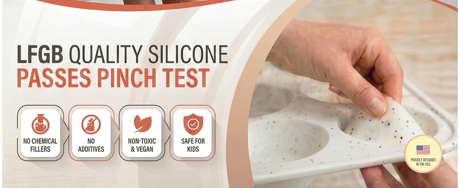 2-Pack Silicone Muffin Pan for Baking with Metal Reinforced Frame -12 Cup Regular Size Cupcake Pan, BPA Free Silicone Muffin Tray - Cupcake Baking Pan Molds for Oven & Dishwasher Safe