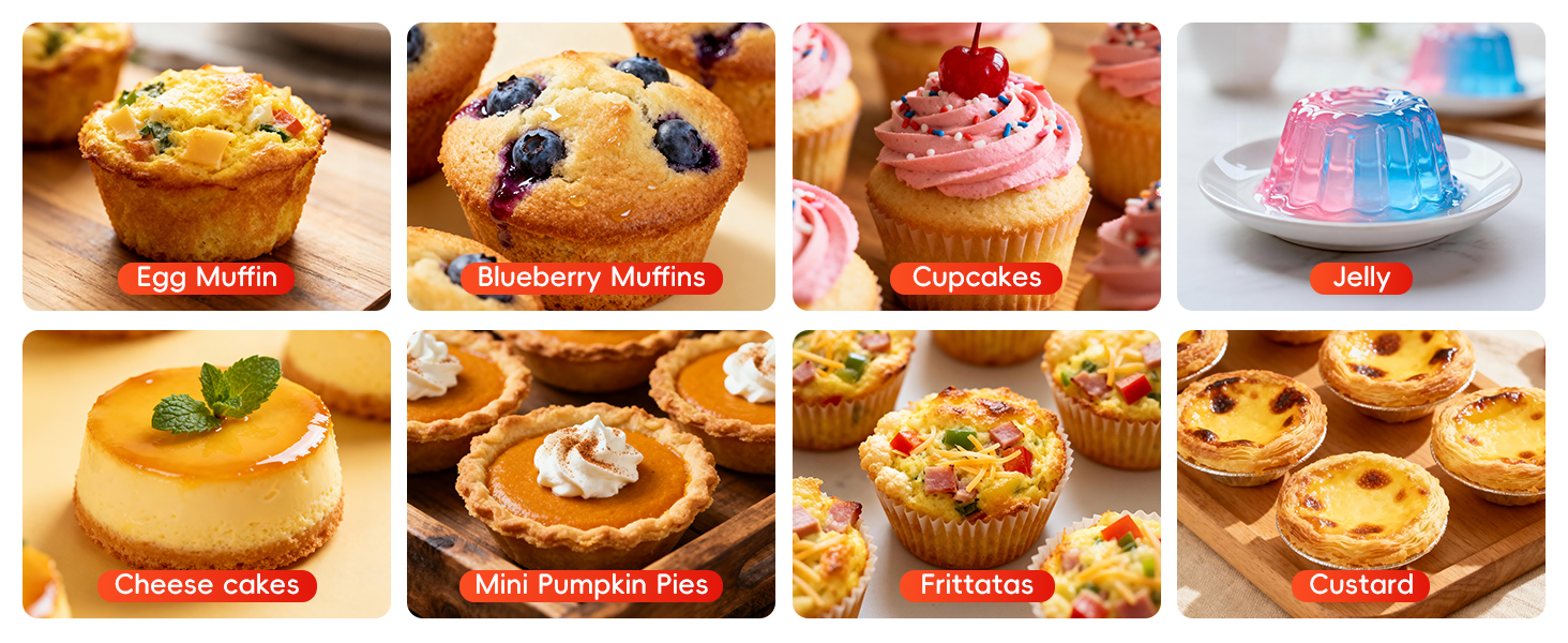 Silicone Muffin Pan for Baking: 12 Cup Muffin Pan with Metal Reinforced Frame, Regular Size Cupcake Egg Bites Molds for Baking, BPA Free Silicone Muffin Tray, Dishwasher Safe (1 Pack, Red)