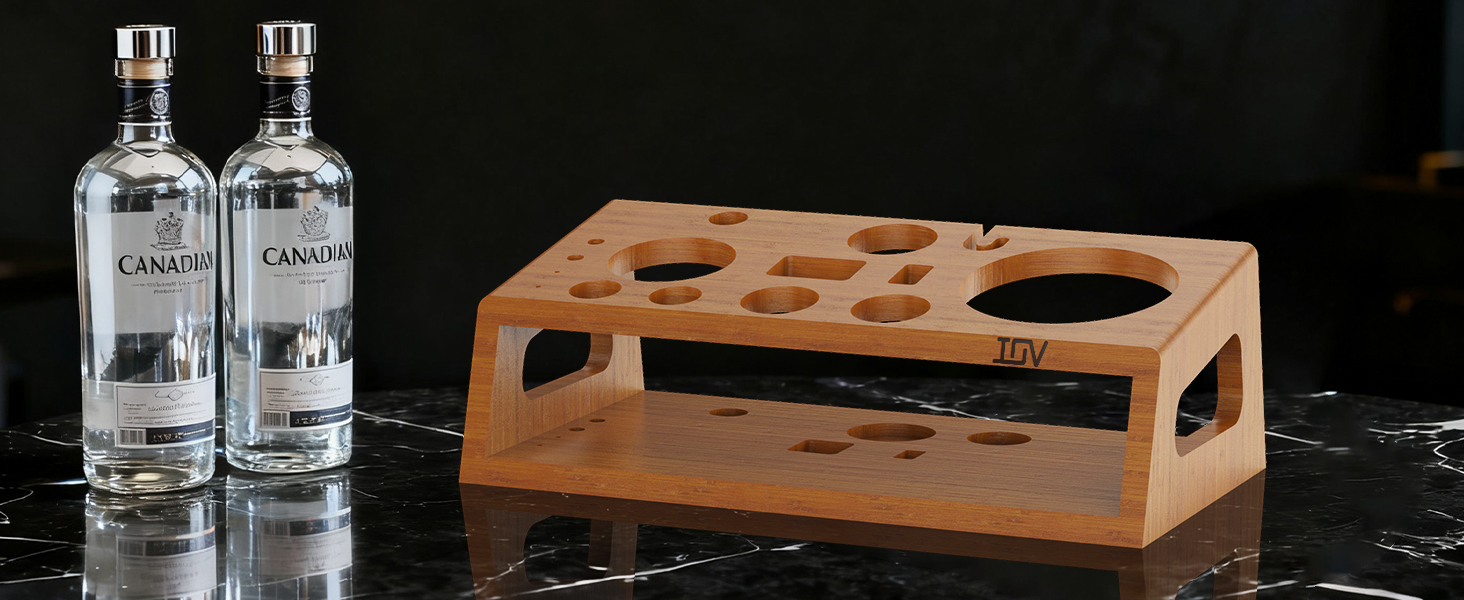 IOV Mixology Bartender Kit Bar Set with Stand | 17-Piece Cocktail Shaker Set | 28oz Boston Shaker Drink Mixer Set with All Essential Accessory Tools | Fun Housewarming Gift (Silver)