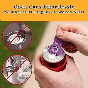 6PCS Colorful Can Tab Openers & Leak-Proof Drink Covers – One-Hand Soda Can Opener and Reusable Protector Caps for Coke, Beer, Soda, and Aluminum Cans
