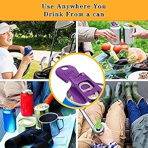 6PCS Colorful Can Tab Openers & Leak-Proof Drink Covers – One-Hand Soda Can Opener and Reusable Protector Caps for Coke, Beer, Soda, and Aluminum Cans