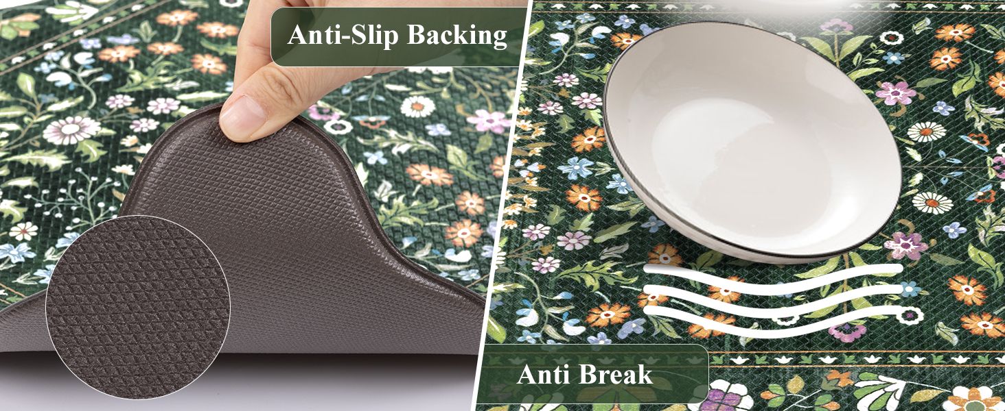 Yamaziot Anti Fatigue Kitchen Rugs Set of 3 - Boho Non Slip Waterproof Kitchen Mats for Floor, Boho Runner Rug for Kitchen Floor, Laundry, Office, 17.3