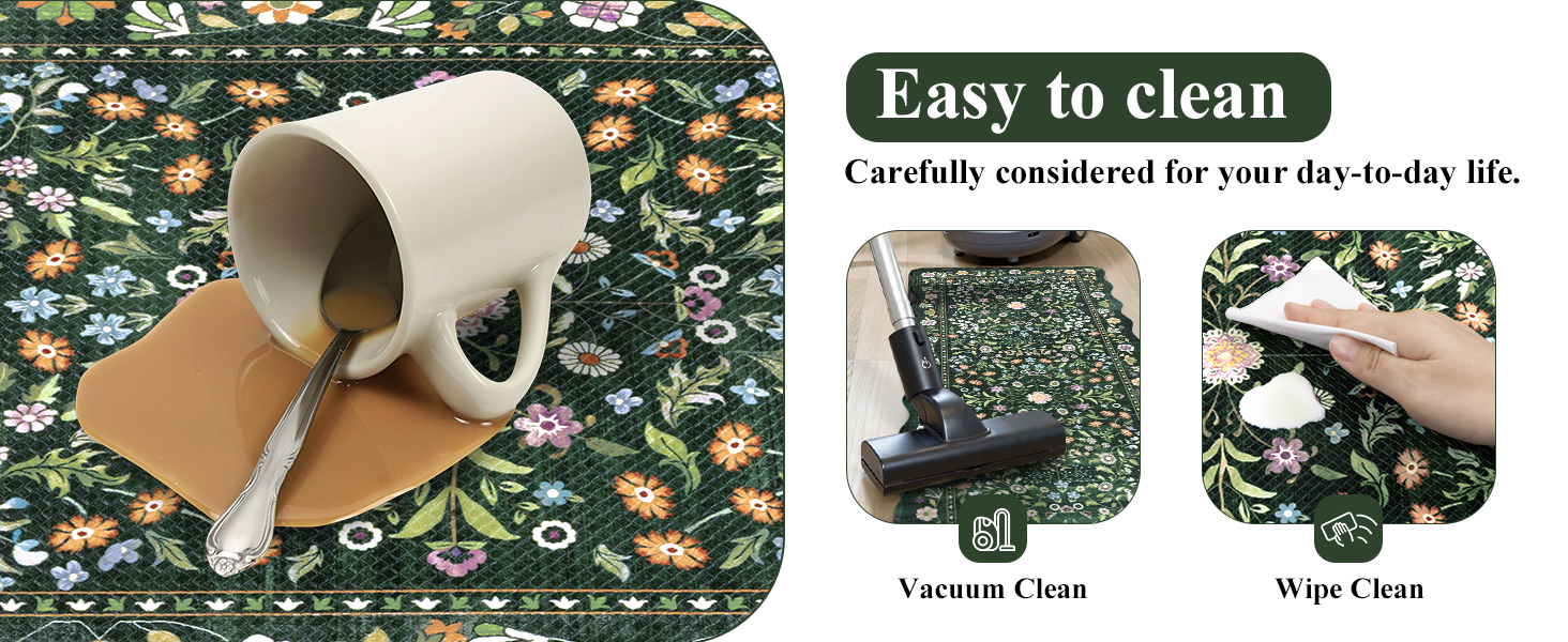 Yamaziot Anti Fatigue Kitchen Rugs Set of 3 - Boho Non Slip Waterproof Kitchen Mats for Floor, Boho Runner Rug for Kitchen Floor, Laundry, Office, 17.3