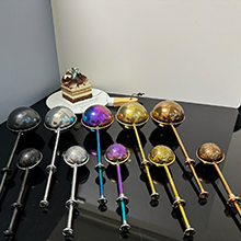 JETKONG Large Flour Duster for Baking, One-Handed Operation Sugar Sifter, 304 Stainless Steel Dusting Wand, Flour Sprinkler for Bread Baking (Large, Silver)