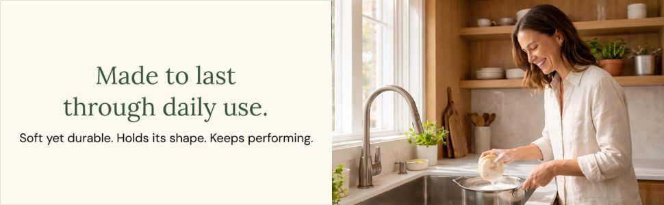 Dish Scrubber for Dishes – Breezi Mesh Dish Cloth, 3-Pack, Non-Scratch, Multi-Purpose, Fast-Drying, Odor-Free, Scrubbies for Dishes. Kitchen Sponges, Sponges Kitchen, Dish Sponge Alternative