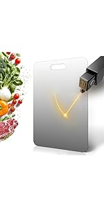 Katuchef Titanium Cutting Board, 100% Pure Titanium Cutting Boards for Kitchen, Double Sided Non Toxic Cutting Board,Hygiene Durable Chopping Board Suitable for Dishwasher Safe (15.35 * 11.02)