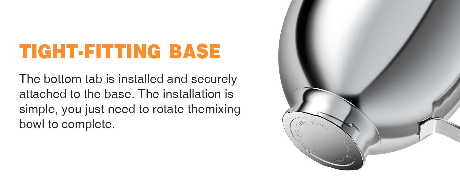 5 QT Food-Grade Stainless Steel Mixer Bowl Compatible With KITCHENAID TILT-HEAD STAND MIXERS 4.5-5 Quart, with Anti-slip handle & Prominent Clasp, Stainless Steel Polished