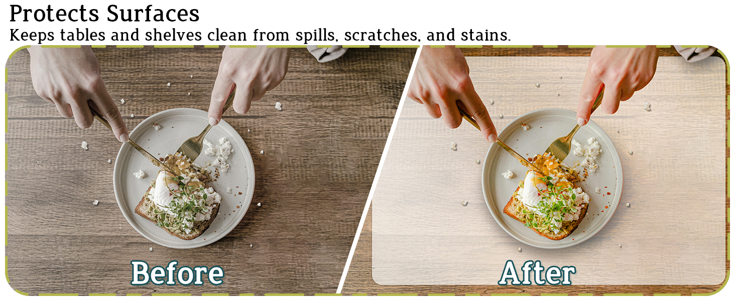 10 Pack Plastic Placemats 17x11 Inch, Clear Place Mats Wipeable, Vinyl Table Mats for Kitchen Dining Table Protection, Craft Projects, Shelf and Drawer Liner