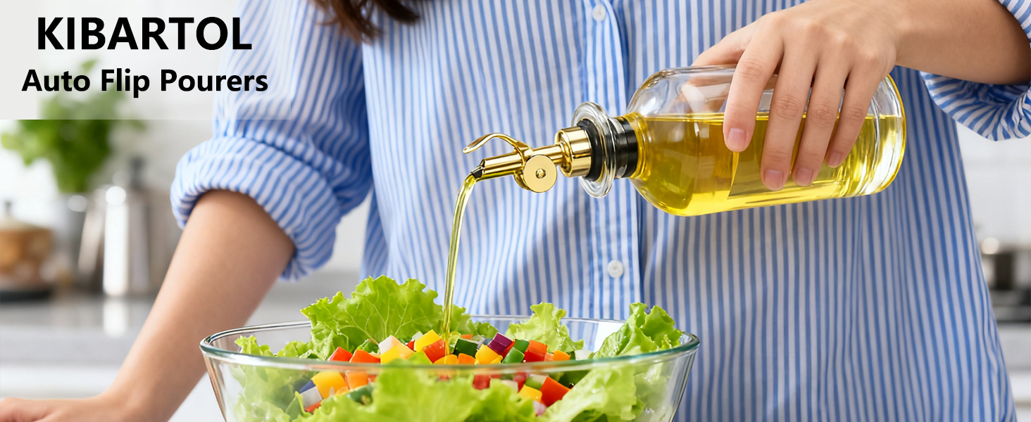 3 Pack Olive Oil Pour Spout with Adapters, Oils Pourer for Olive Oil Dispenser Bottle, Easily Turn Your Bottles into Dispensers for Liquor, Vinegar, Oils, Syrup, Liquor Bottle Pourers, Silver