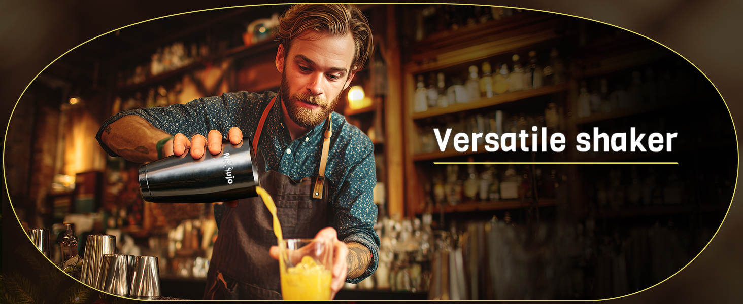 Boston Shaker Set, Professional Cocktail Shaker Set (18oz/28oz) Weighted Stainless Steel Bar Shakers for Bartending, Leakproof Bar Tools for Professional Bartender & Home Bar Mixology