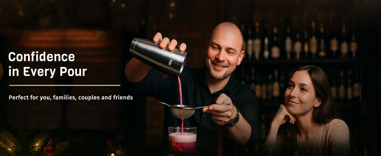 Boston Shaker Set, Professional Cocktail Shaker Set (18oz/28oz) Weighted Stainless Steel Bar Shakers for Bartending, Leakproof Bar Tools for Professional Bartender & Home Bar Mixology