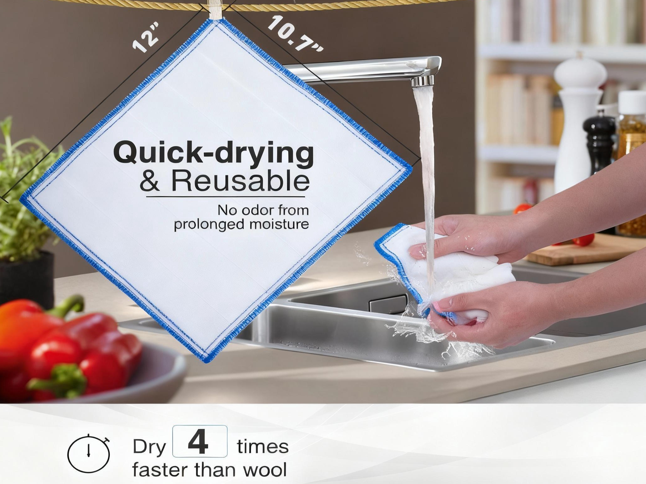 OnBrand Naturally Wood Fiber Cleaning Cloth, Microfiber Cleaning Cloths, 10 Pcs (12