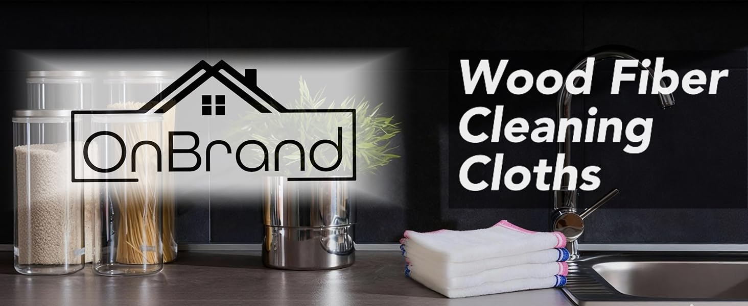 OnBrand Naturally Wood Fiber Cleaning Cloth, Microfiber Cleaning Cloths, 10 Pcs (12