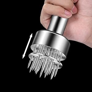 304 Stainless Steel Meat Tenderizer Tool Premium Meat Tenderizer Meat Mallet with 21 Ultra-sharp Tenderizer Needles for Tenderizing Beef, Turkey, Chicken, Steak, Dishwasher Safe