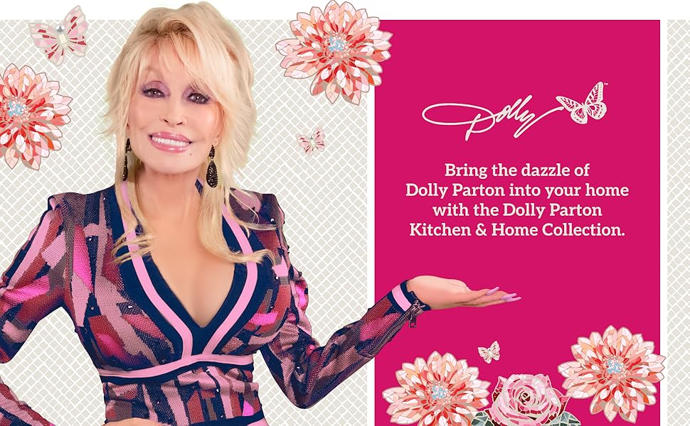 Dolly Parton Pizza Wheel with Blush Design – Stainless Steel Blade, Ergonomic Handle with Finger Guard, Dishwasher Safe, 8.7 Inch