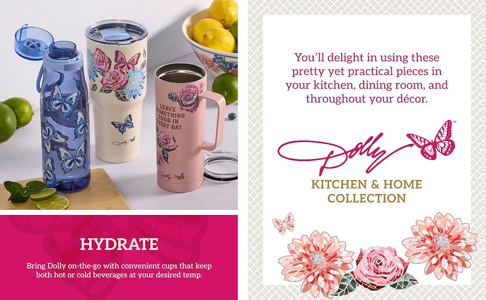 Dolly Parton Pizza Wheel with Blush Design – Stainless Steel Blade, Ergonomic Handle with Finger Guard, Dishwasher Safe, 8.7 Inch