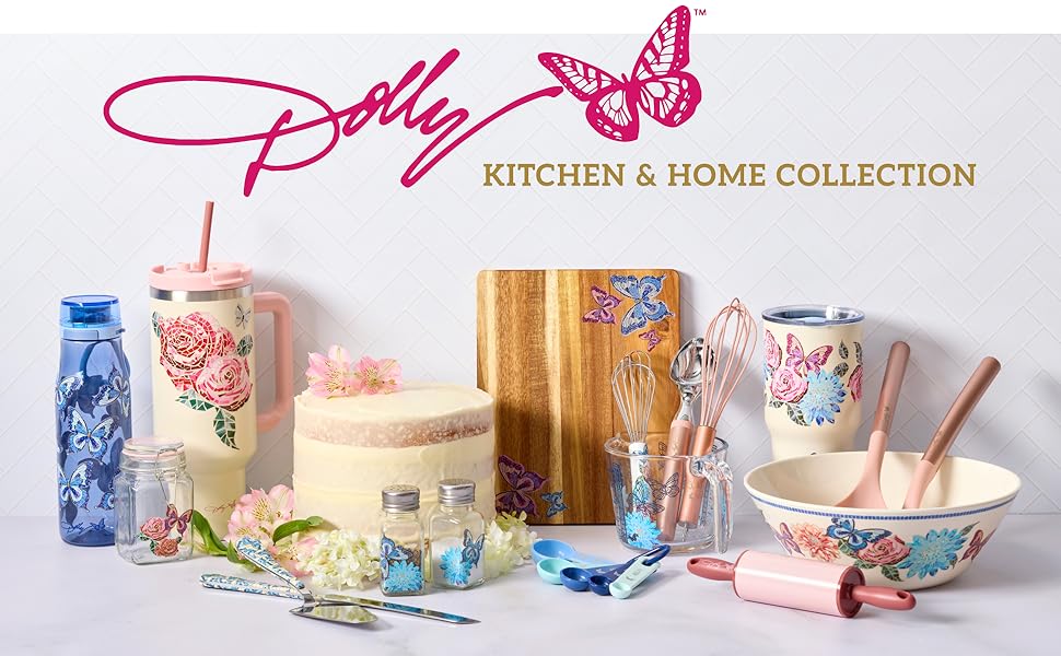 Dolly Parton Pizza Wheel with Blush Design – Stainless Steel Blade, Ergonomic Handle with Finger Guard, Dishwasher Safe, 8.7 Inch