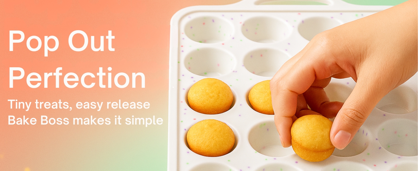 2-Pack Silicone Muffin Pan Set – Regular 12 Cup & Mini 24-Cup Silicone Muffin Pans for Baking – Nonstick Silicone Cupcake Pan with Metal-Reinforced Handles – BPA-Free, Dishwasher-Safe, Cream