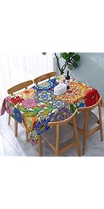 Boho Floral Oven Mitts and Pot Holders Sets of 3, Colorful Flowers Heat Resistant Kitchen Gloves Hot Pads, Chef Baking Gifts for Baker Women Mom Wife, Spring Easter Kitchen Gifts for Cooking Lover