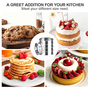 8Pcs Crumpet Rings, 4 & 3.15 Inches Nonstick English Muffin Rings, Stainless Steel Double Rolled Tart Ring, Round Metal Pastry Ring Molds for Baking Cake Dessert Food Making Tool