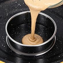 8Pcs Crumpet Rings, 4 & 3.15 Inches Nonstick English Muffin Rings, Stainless Steel Double Rolled Tart Ring, Round Metal Pastry Ring Molds for Baking Cake Dessert Food Making Tool