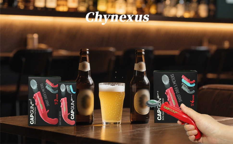 Bottle Opener with Cap Launcher,Funny Shooting Gun Creative Opener for Family Gatherings Party Games Bar Outdoor BBQ,Cool Gifts for Birthday Christmas Father's Day (3, Black-Red-Gray)