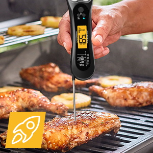 Meat Thermometer Digital, Instant Read Meat Thermometer for Grill and Cooking, with Bottle Opener, Backlight & Calibration Food Thermometer, Kitchen Gadgets for BBQ, Turkey, Candy, Liquids