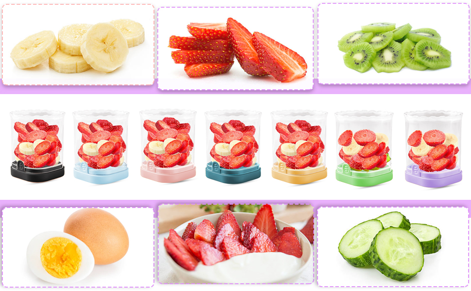 Creative Strawberry & Fruit Slicer - Detachable Cutter with Push Plate (Purple)