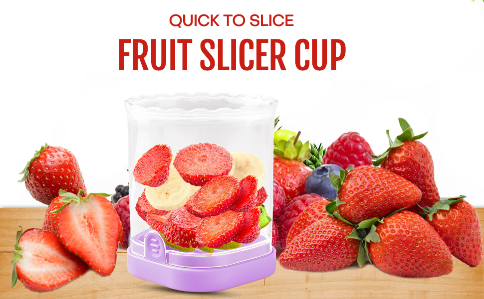Creative Strawberry & Fruit Slicer - Detachable Cutter with Push Plate (Purple)