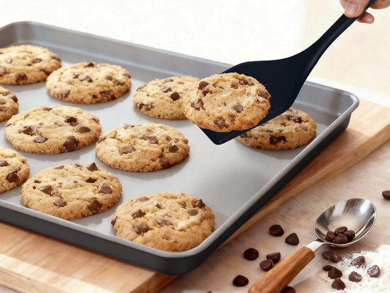 Ammeloo 22-Piece Baking Pans Set Stackable Bakeware Non Stick Baking Set Non Toxic Oven Pans, Including Roasting Pan, Cookie Sheets, Muffin Pans, Cake Pans, Oven Mitts and Utensils(Gray & Stone Black)