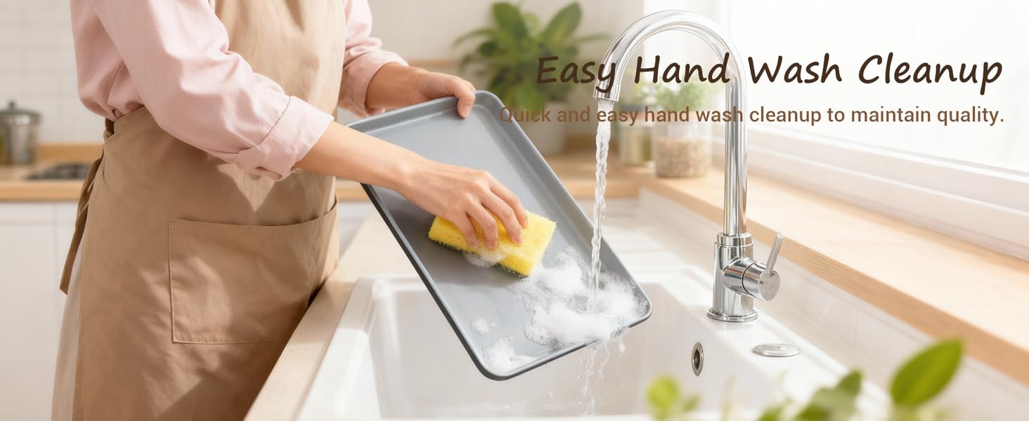 Ammeloo 22-Piece Baking Pans Set Stackable Bakeware Non Stick Baking Set Non Toxic Oven Pans, Including Roasting Pan, Cookie Sheets, Muffin Pans, Cake Pans, Oven Mitts and Utensils(Gray & Stone Black)