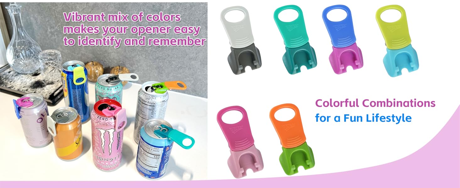 6 pack 6 colors Soda Can Opener & Soda can lids, Drink Protector Caps,Suitable for Parties, BBQ, Camping, and Travel.