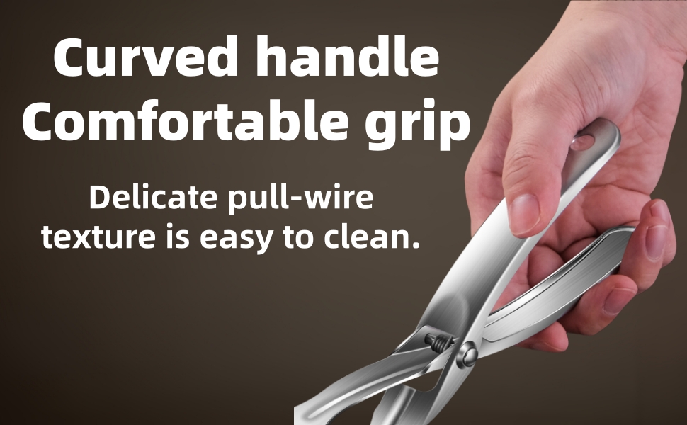 Kitchen Metal Tongs, Heat-Resistant 600°C Stainless Steel Cooking Tongs, Perfect for Food, Steak,Bread,Pizza,Salads and BBQ,Stable Clamping and Flipping Performance.