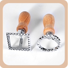 Geetery 5 Pcs Ravioli Mold Set 2.7 Inch Squares Ravioli Maker Cutter Include 1 Raviolis Maker Press 3 Pasta Cutter Stamp Makers 1 Wood Rolling Pin Pasta Making Tool for Home Kitchen Supplies (6 Holes)