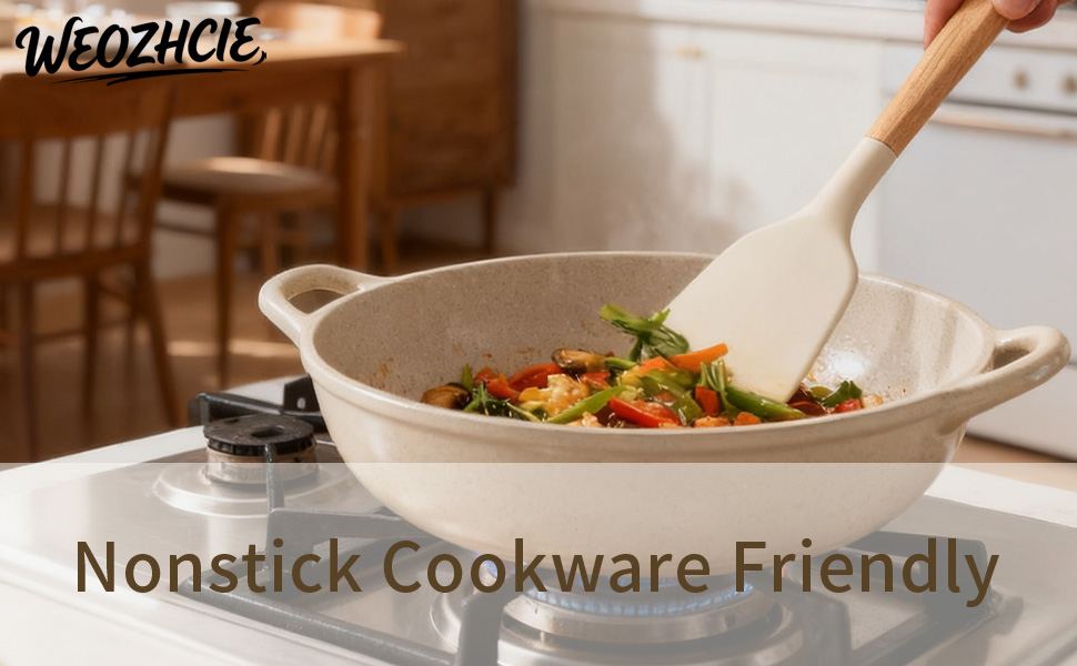 Silicone Cooking Utensil Set,12 PCS Cooking Cookware Kitchen Utensils Set for Cooking, Nonstick 446°F Heat-Resistant Cookware Kitchen Tools of Spoon,Brush,Whisk,Spatula,Turner Tongs (Khaki)